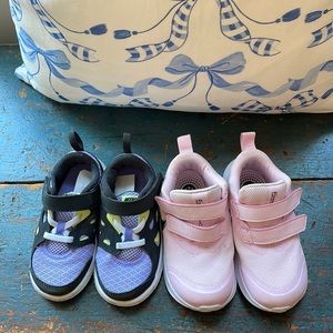 Two pairs of Nikes! Toddler size 8. Tons of wear left!